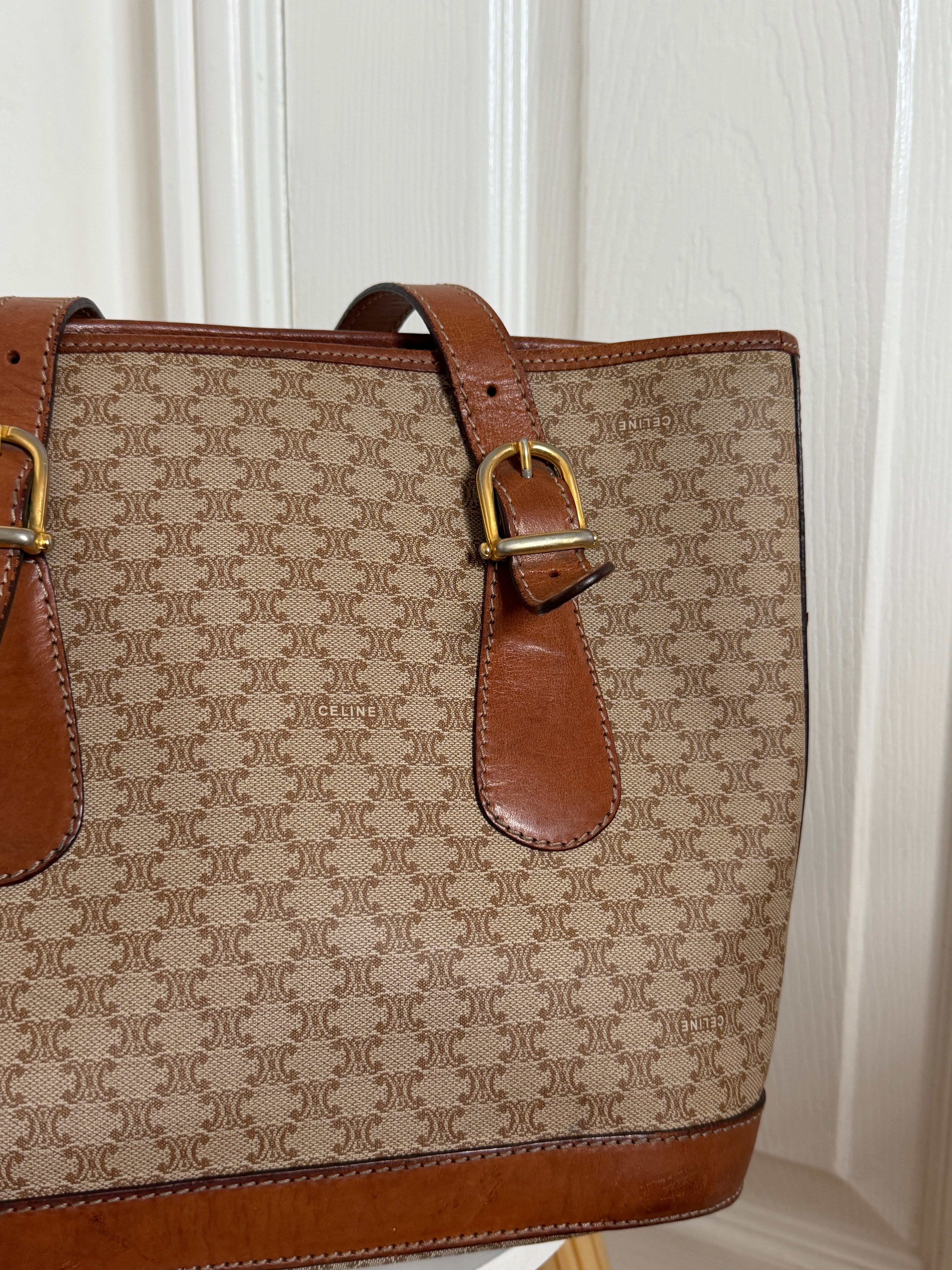 Celine macadam coated canvas shoulder bag
