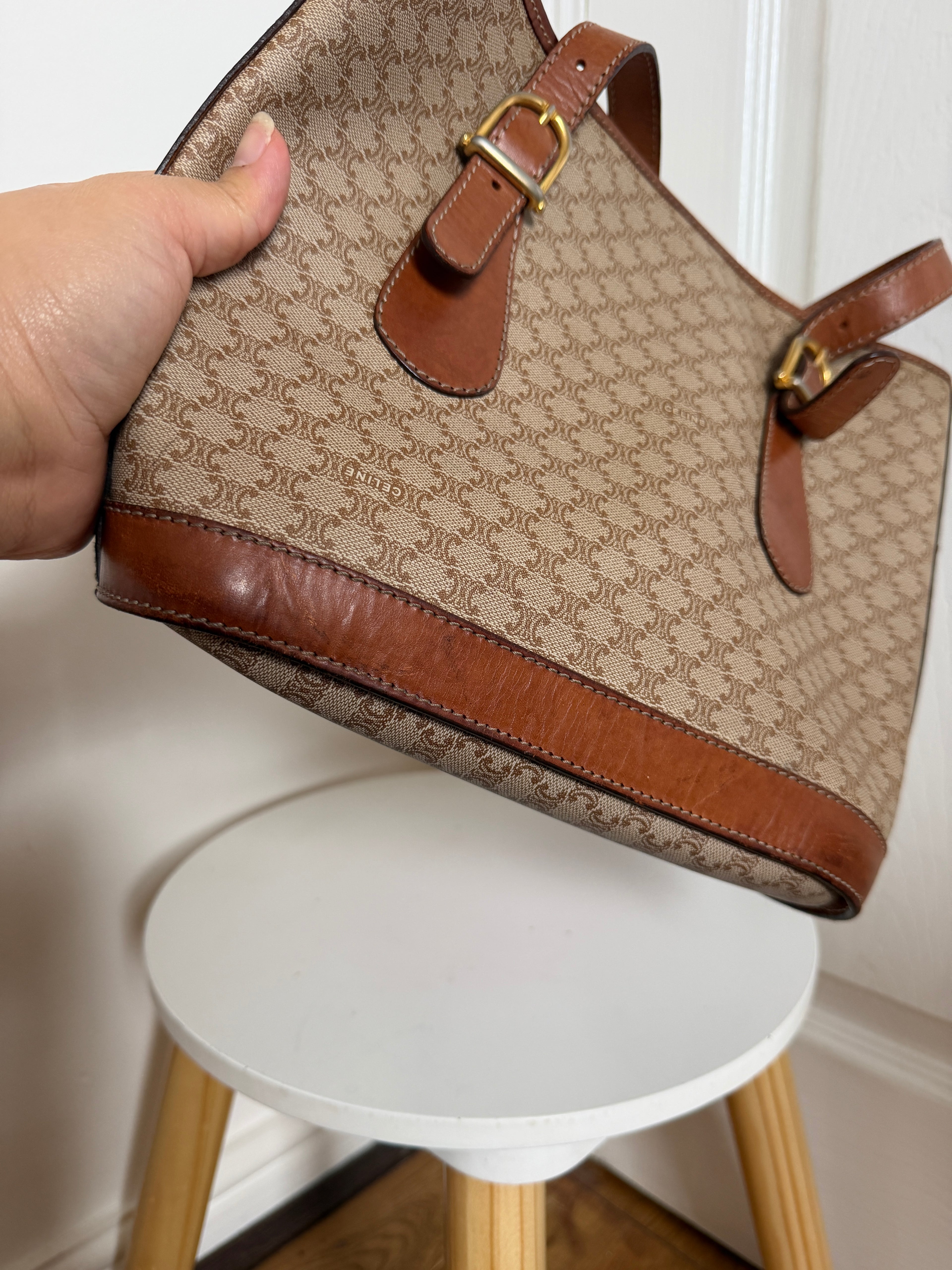 Celine macadam coated canvas shoulder bag