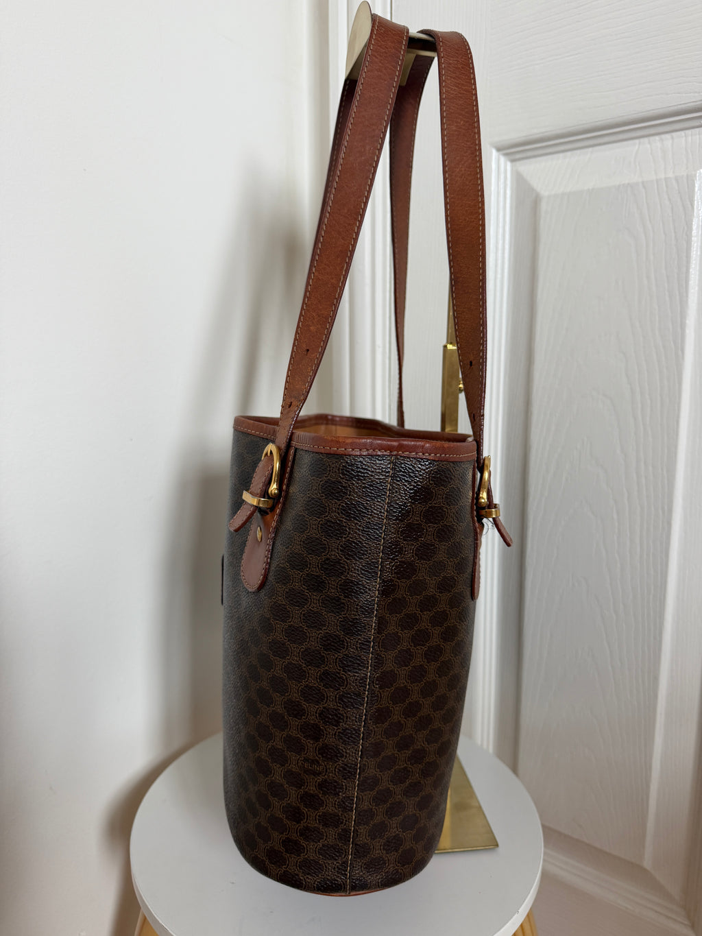 Celine 1995 Triomphe Macadam Tote