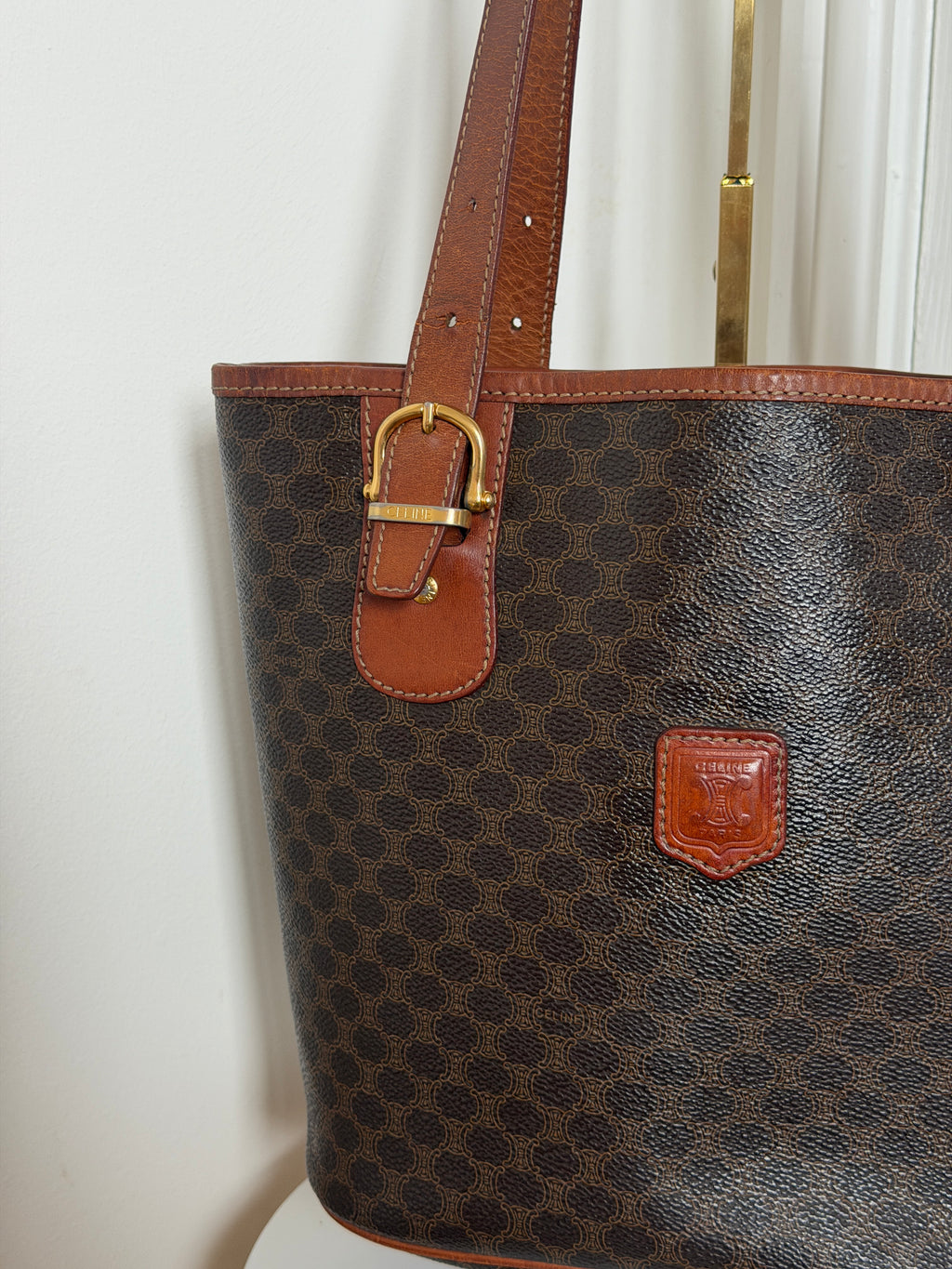 Celine 1995 Triomphe Macadam Tote