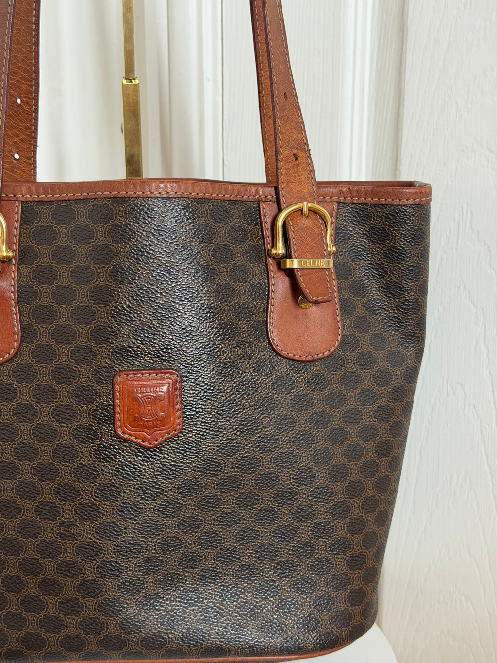 Celine 1995 Triomphe Macadam Tote
