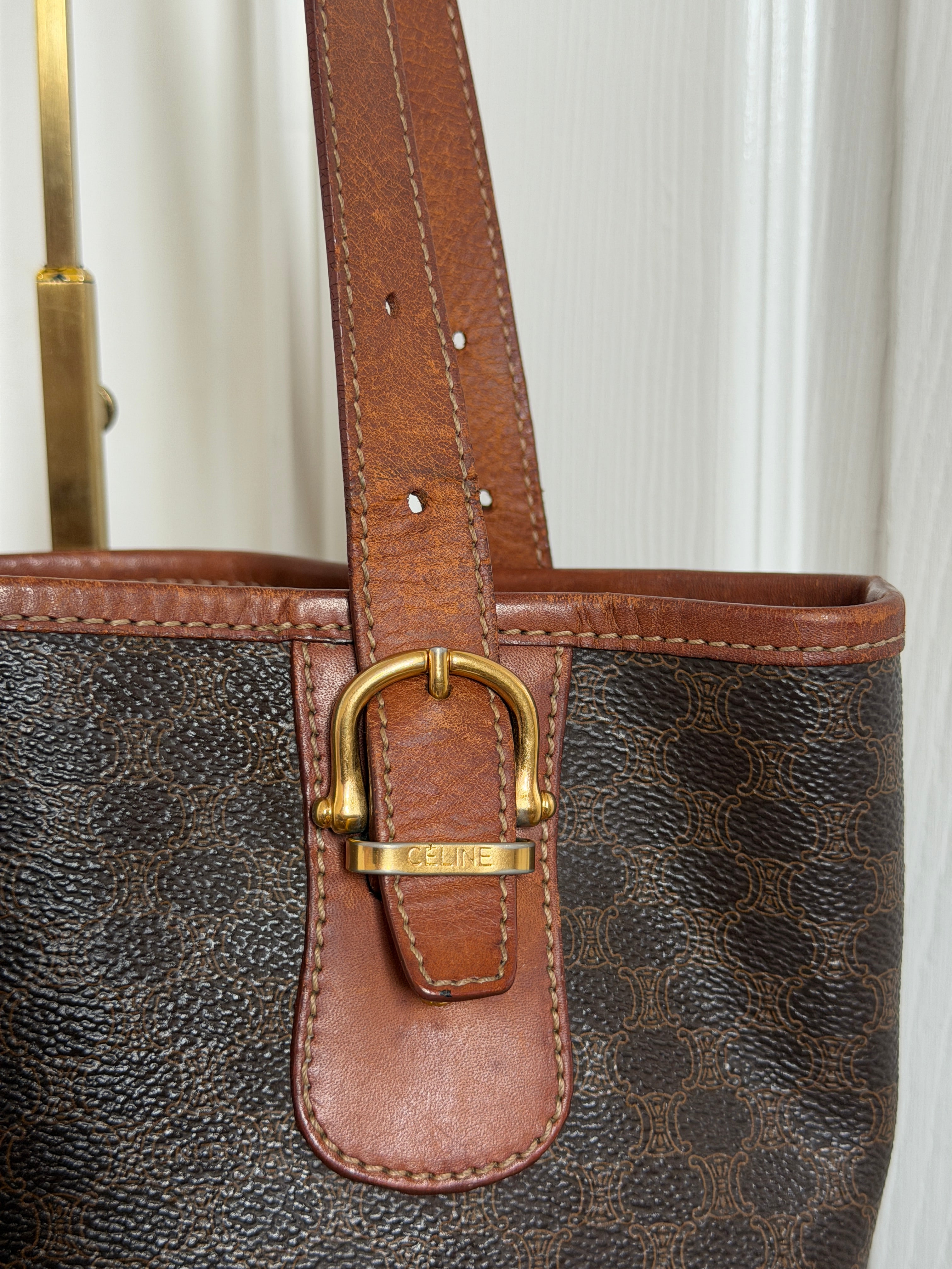 Celine 1995 Triomphe Macadam Tote