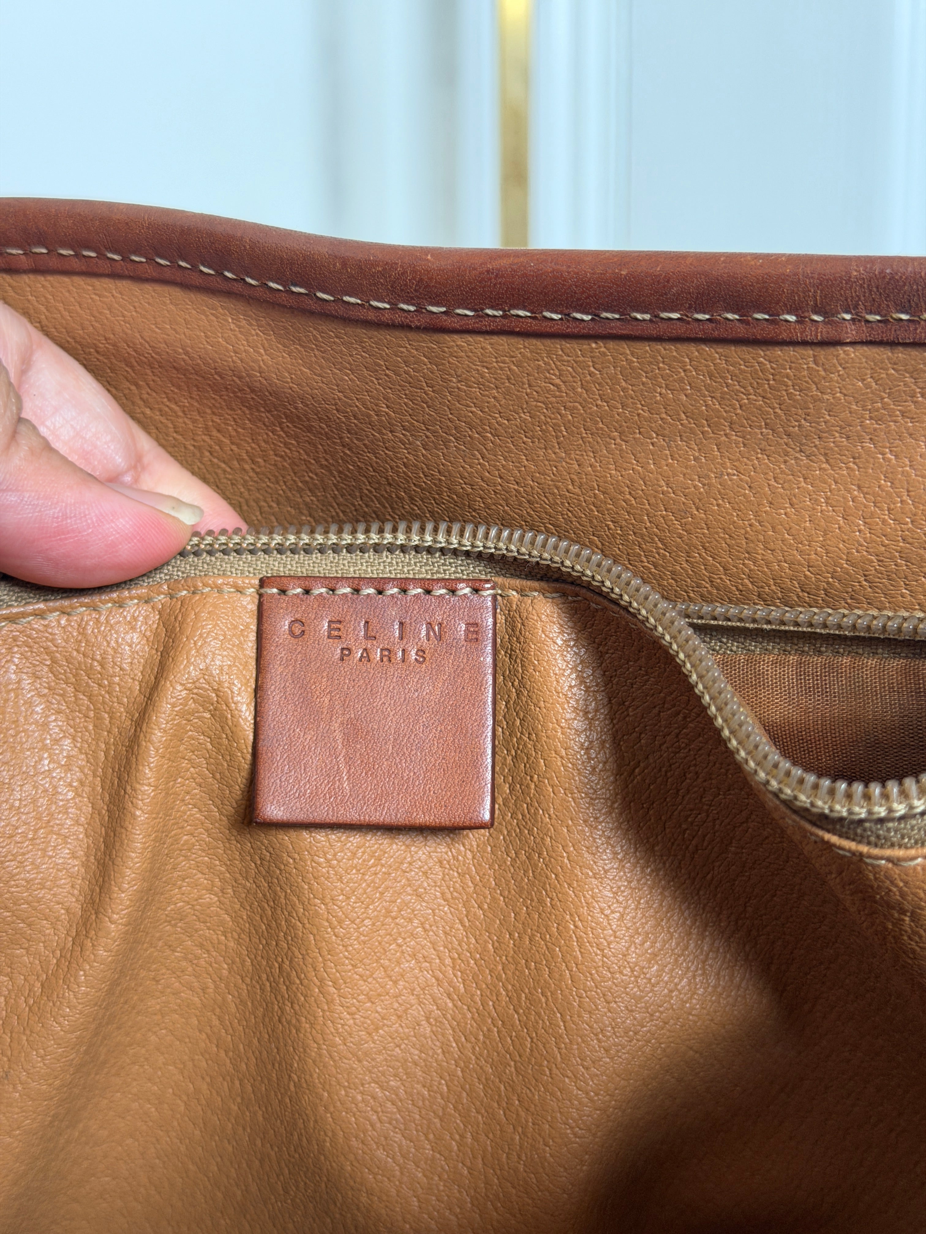 Celine 1995 Triomphe Macadam Tote