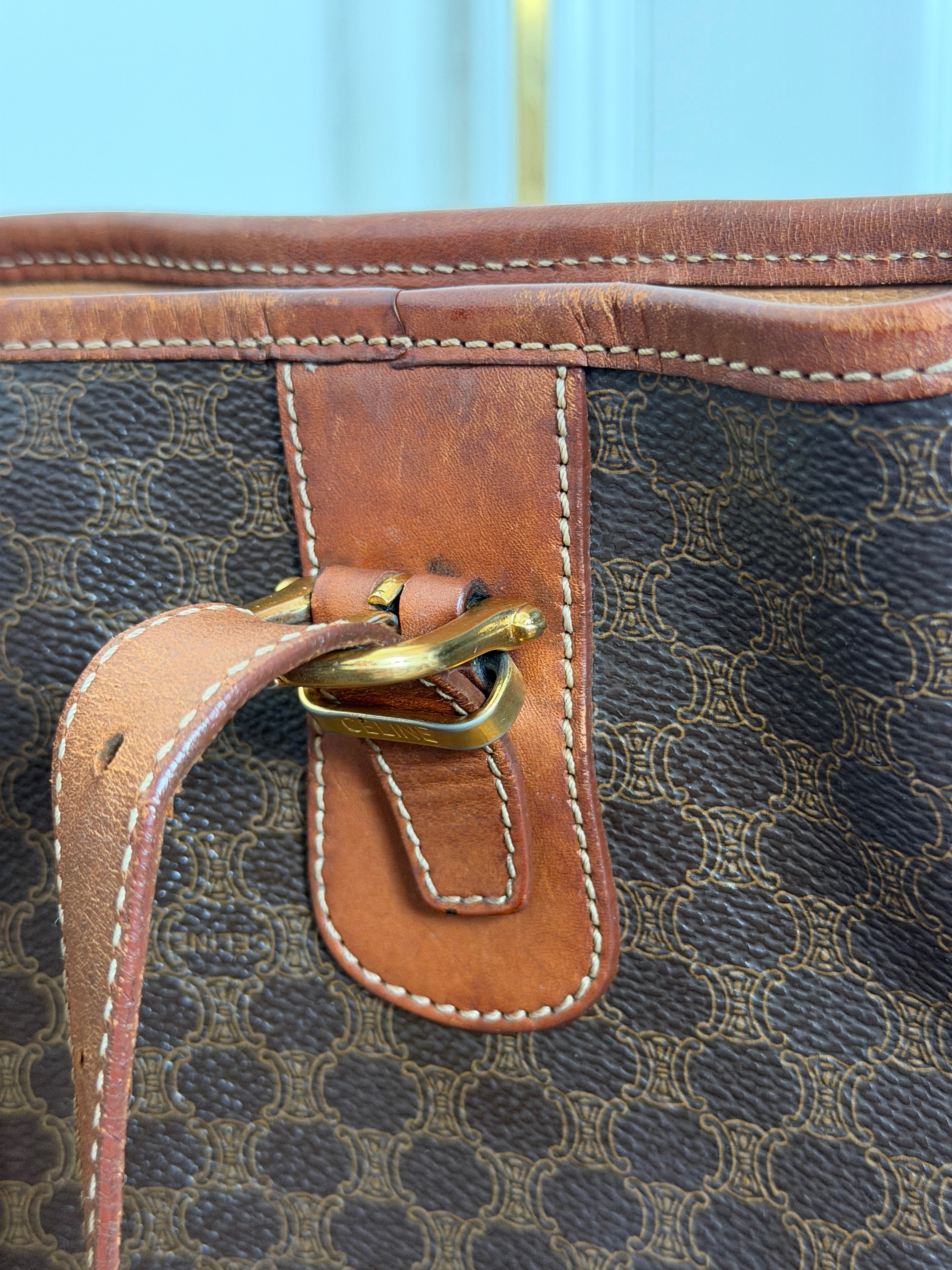 Celine 1995 Triomphe Macadam Tote