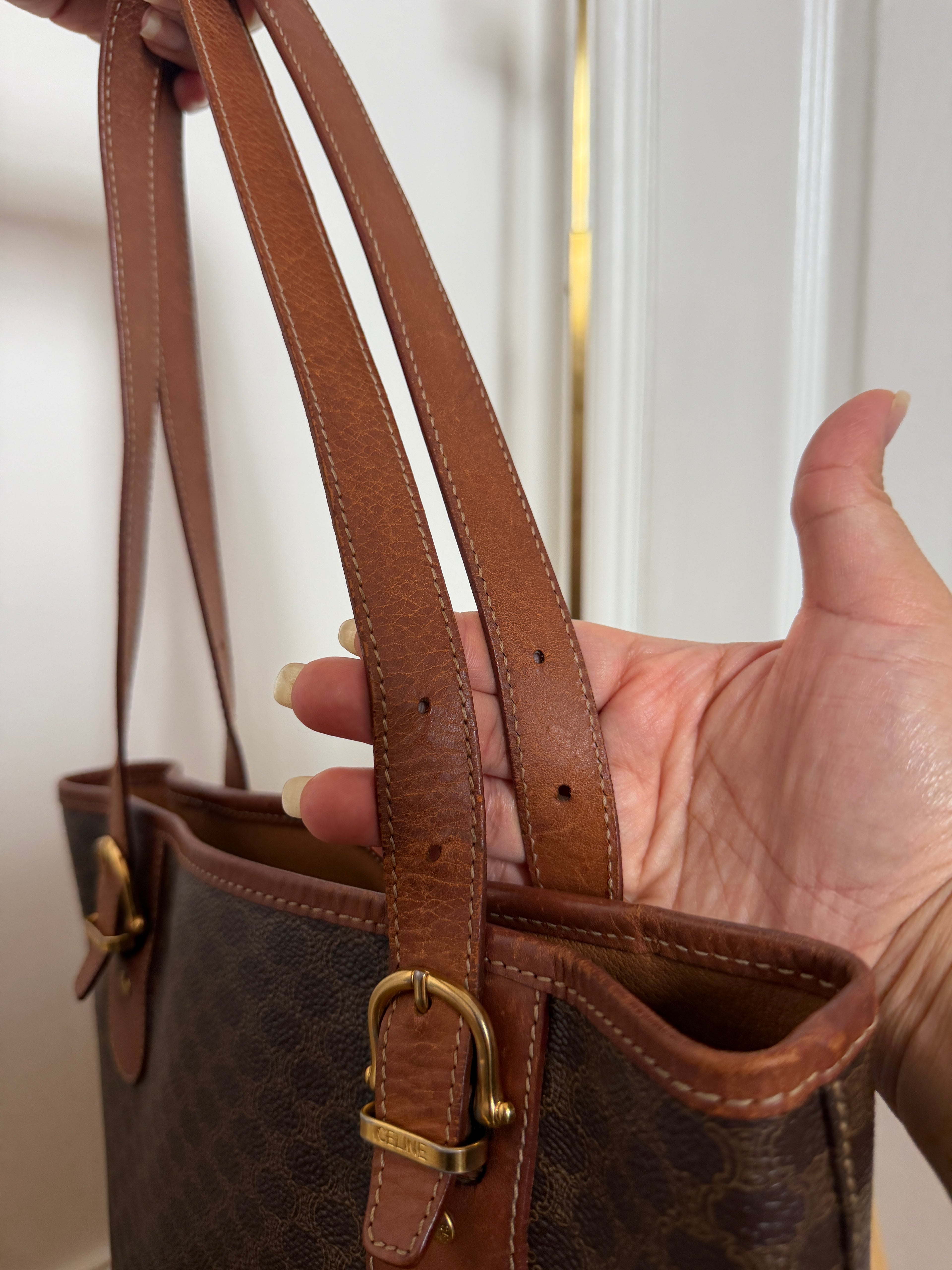 Celine 1995 Triomphe Macadam Tote