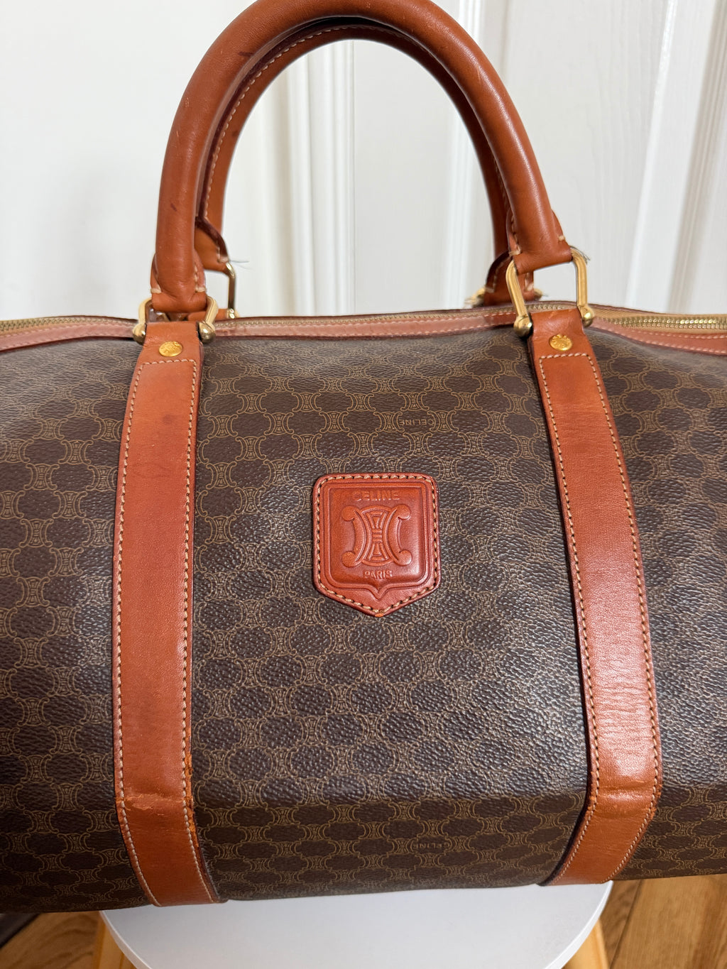Celine macadam triomphe boston duffle travel bag