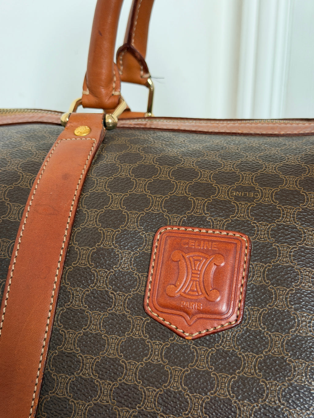 Celine macadam triomphe boston duffle travel bag