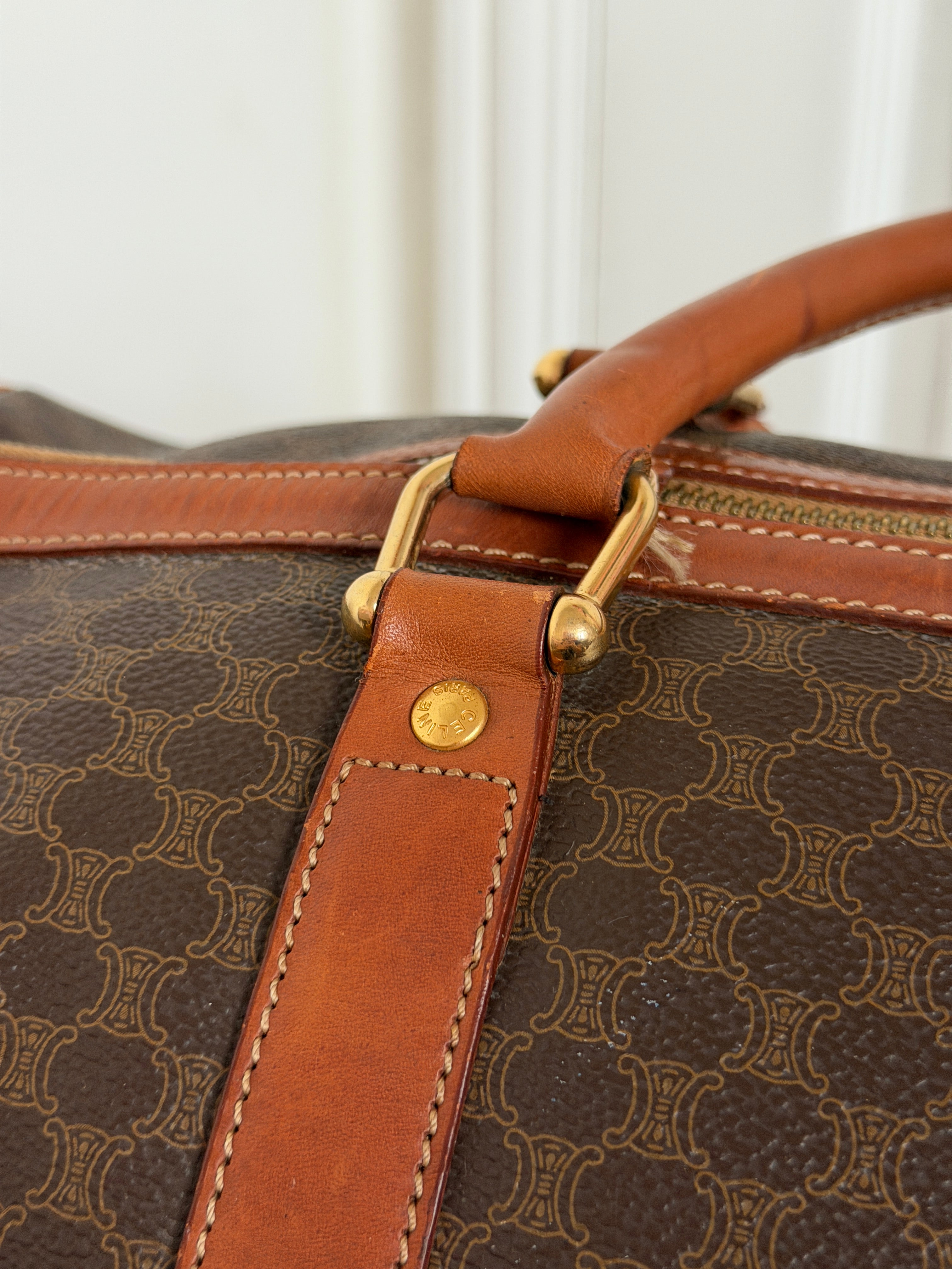 Celine macadam triomphe boston duffle travel bag