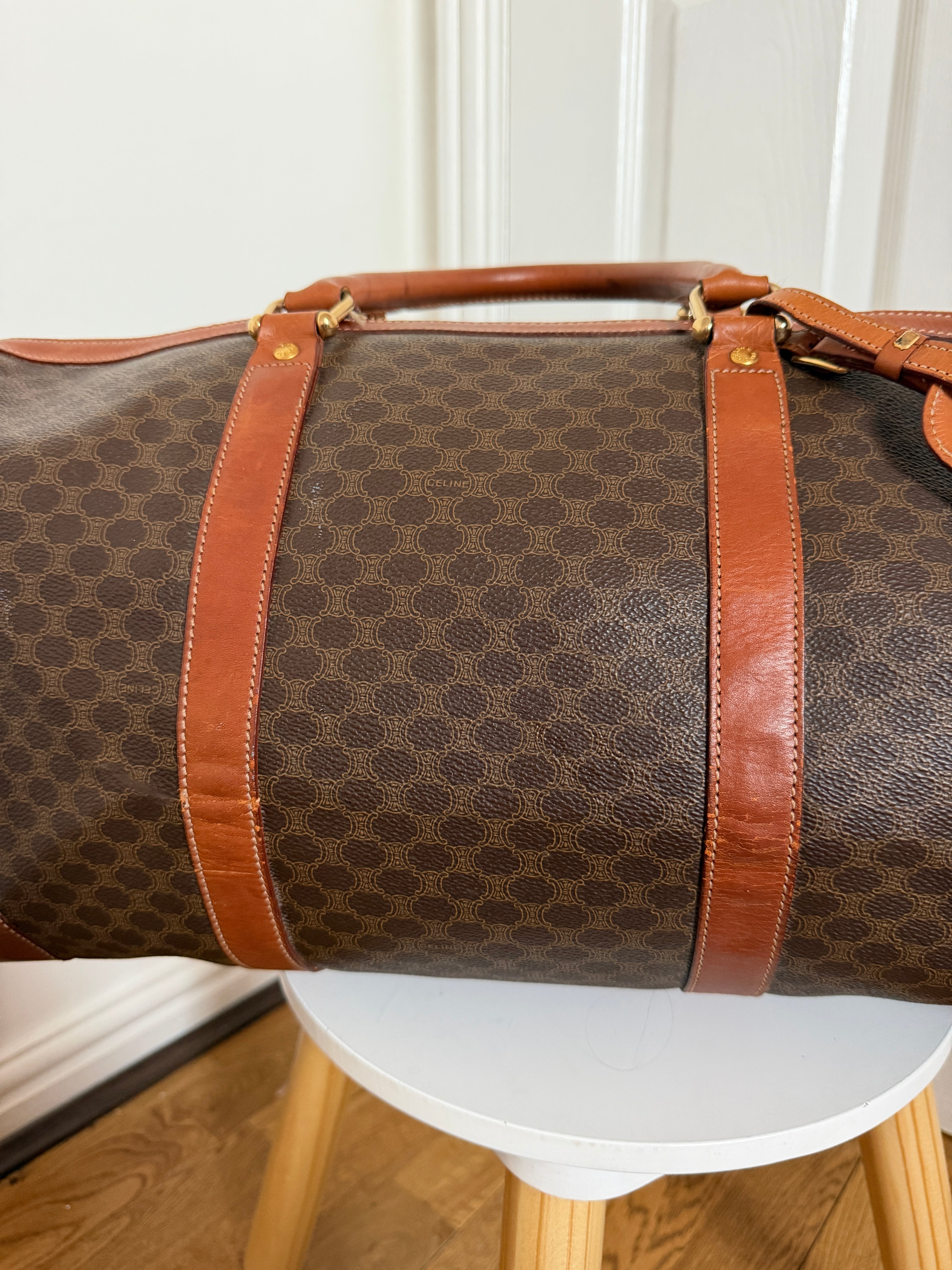 Celine macadam triomphe boston duffle travel bag