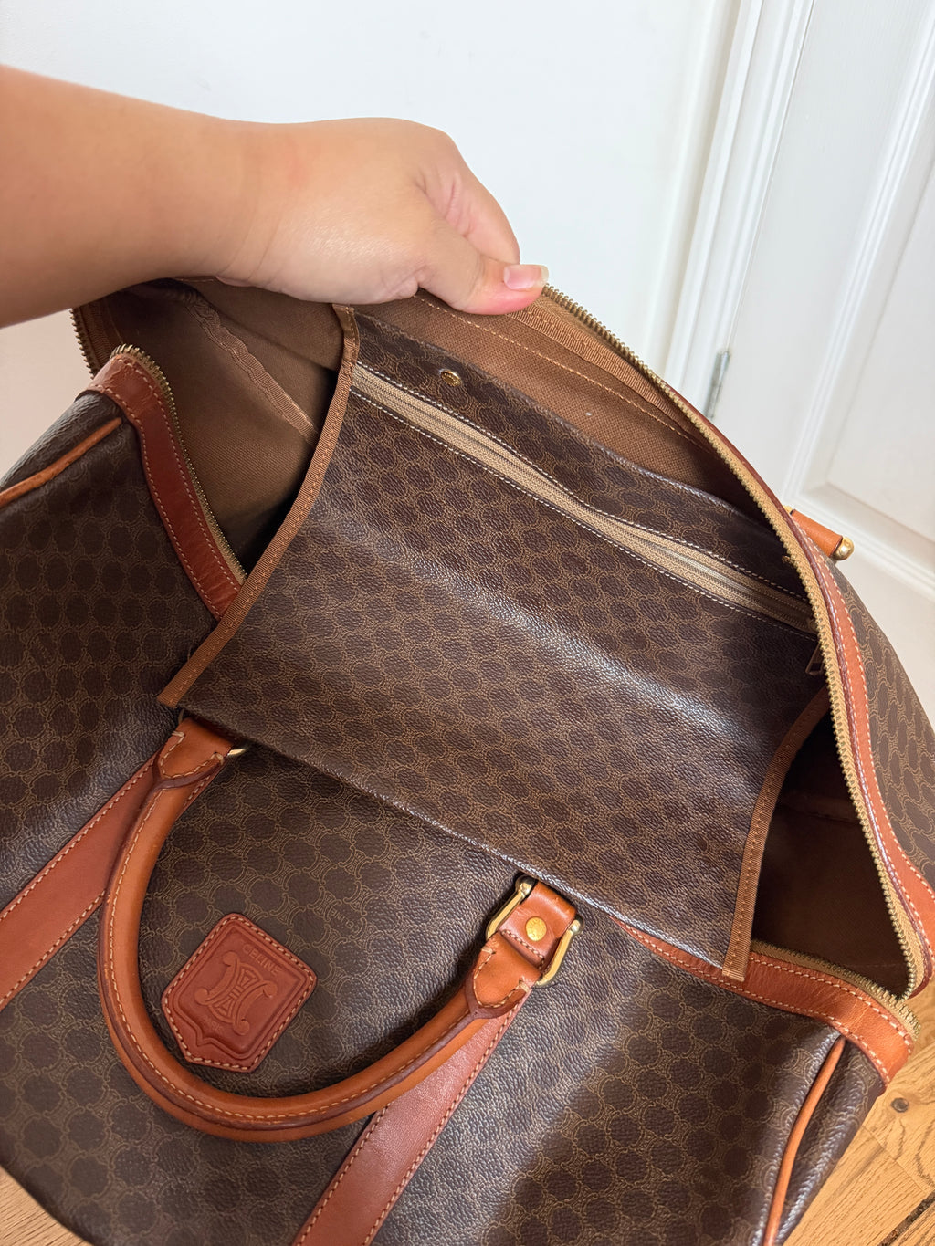 Celine macadam triomphe boston duffle travel bag
