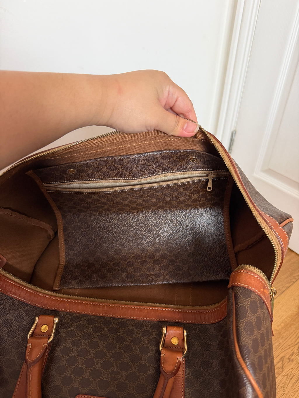 Celine macadam triomphe boston duffle travel bag