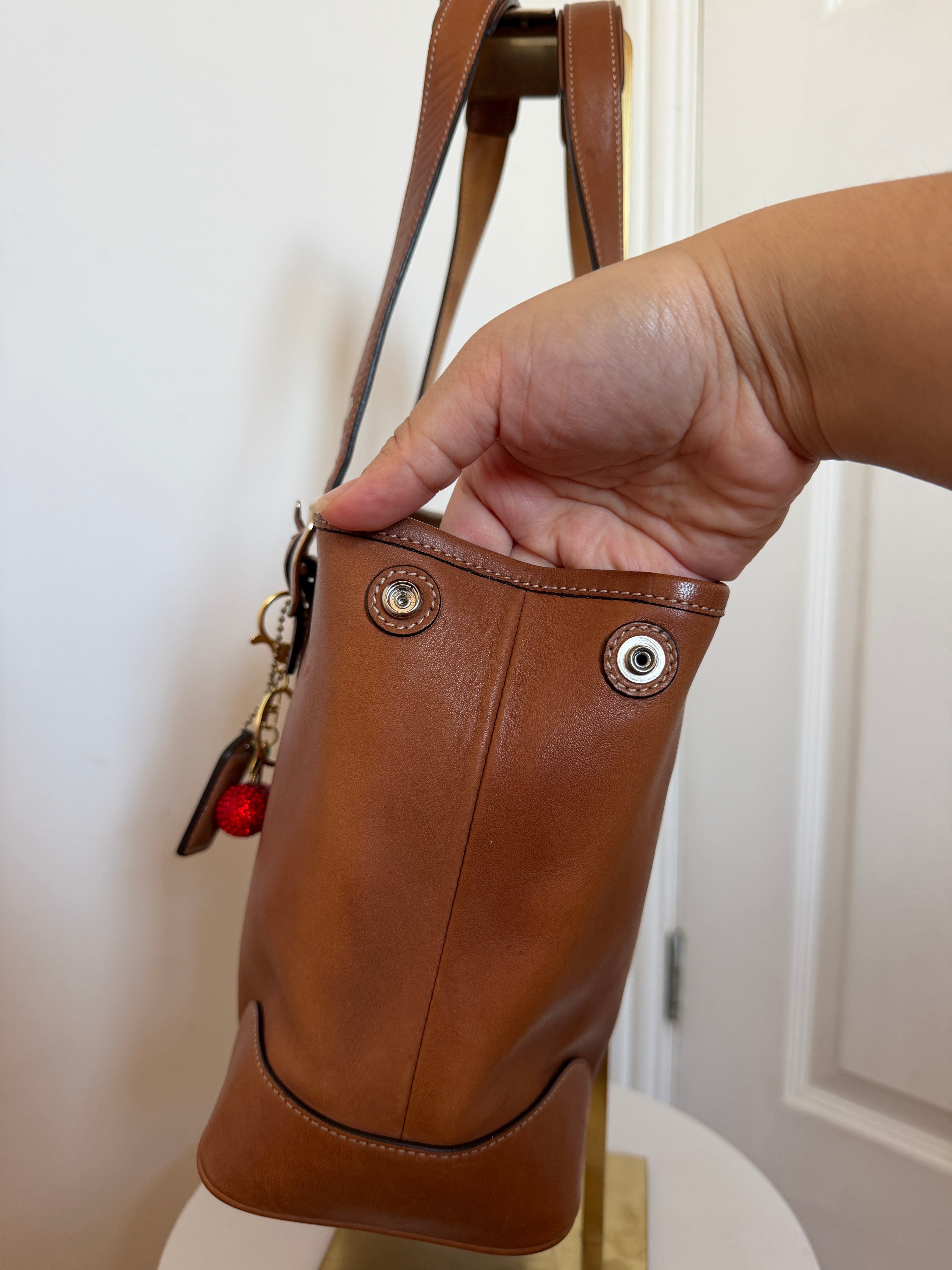 Coach Signature Leather Tote Brown