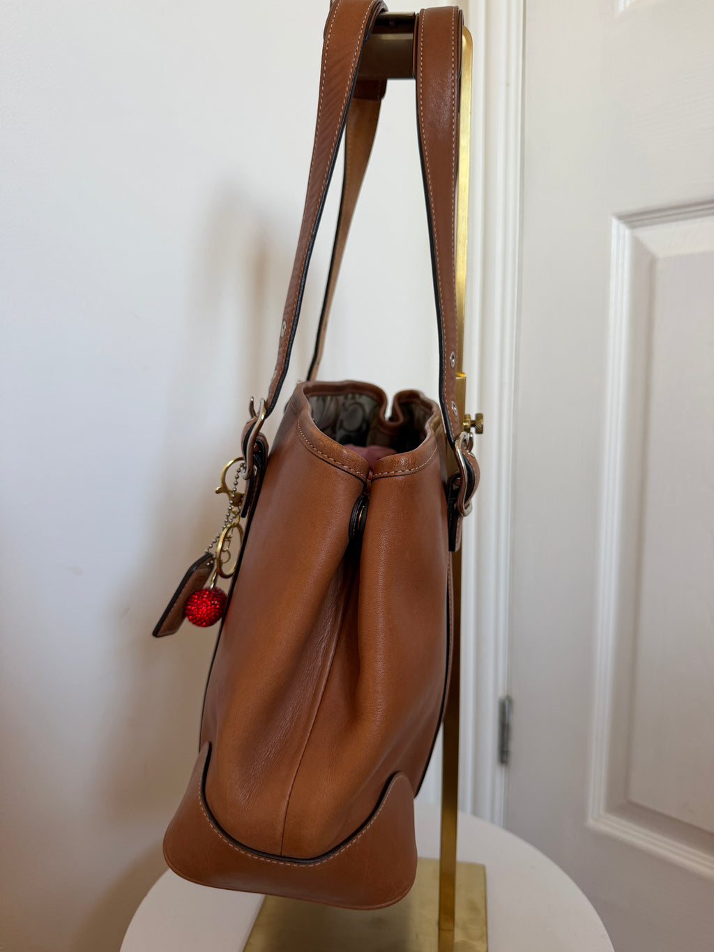 Coach Signature Leather Tote Brown