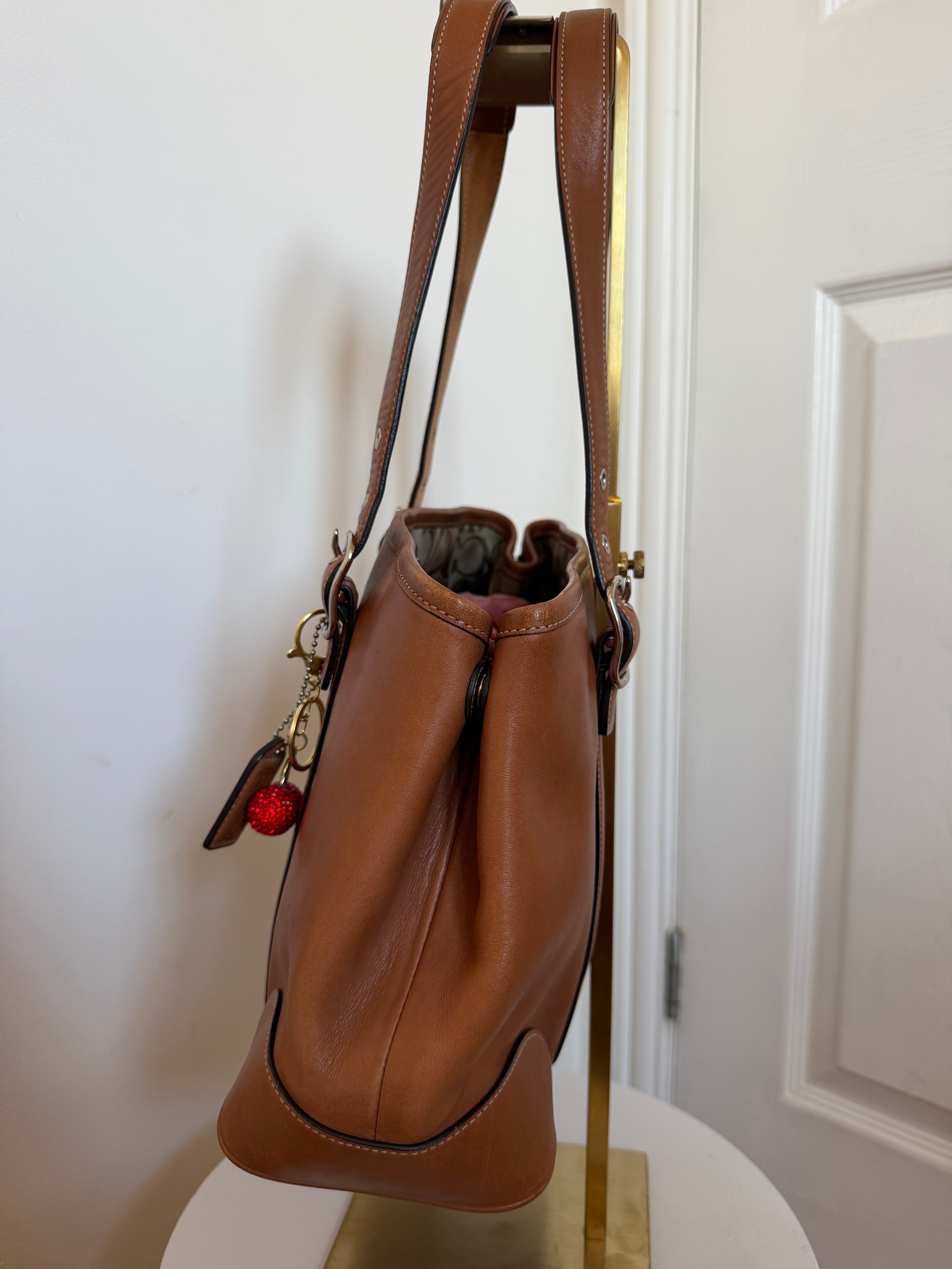Coach Signature Leather Tote Brown