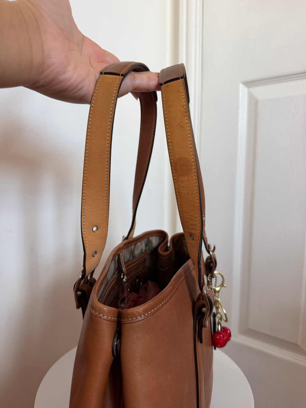Coach Signature Leather Tote Brown