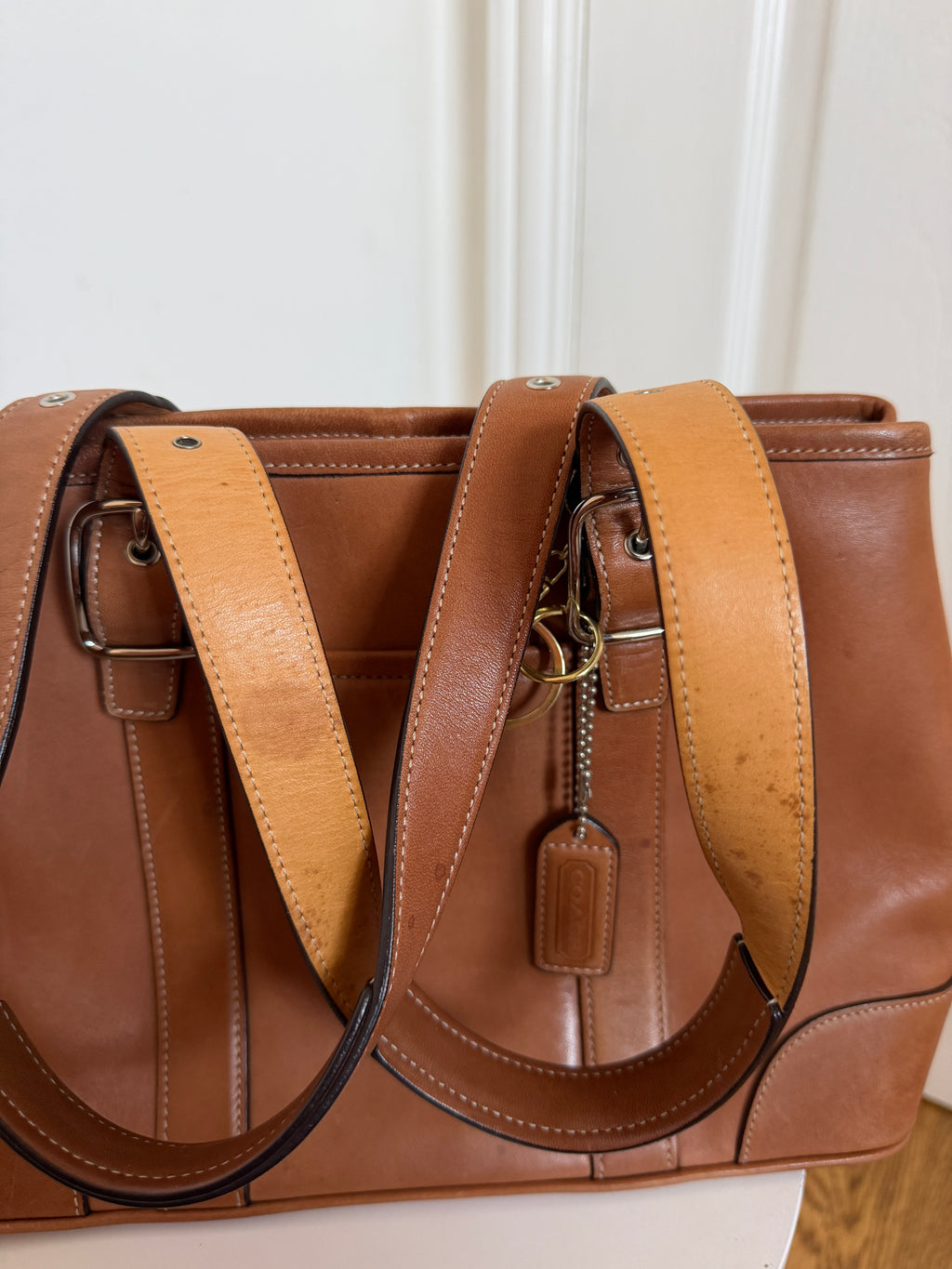 Coach Signature Leather Tote Brown