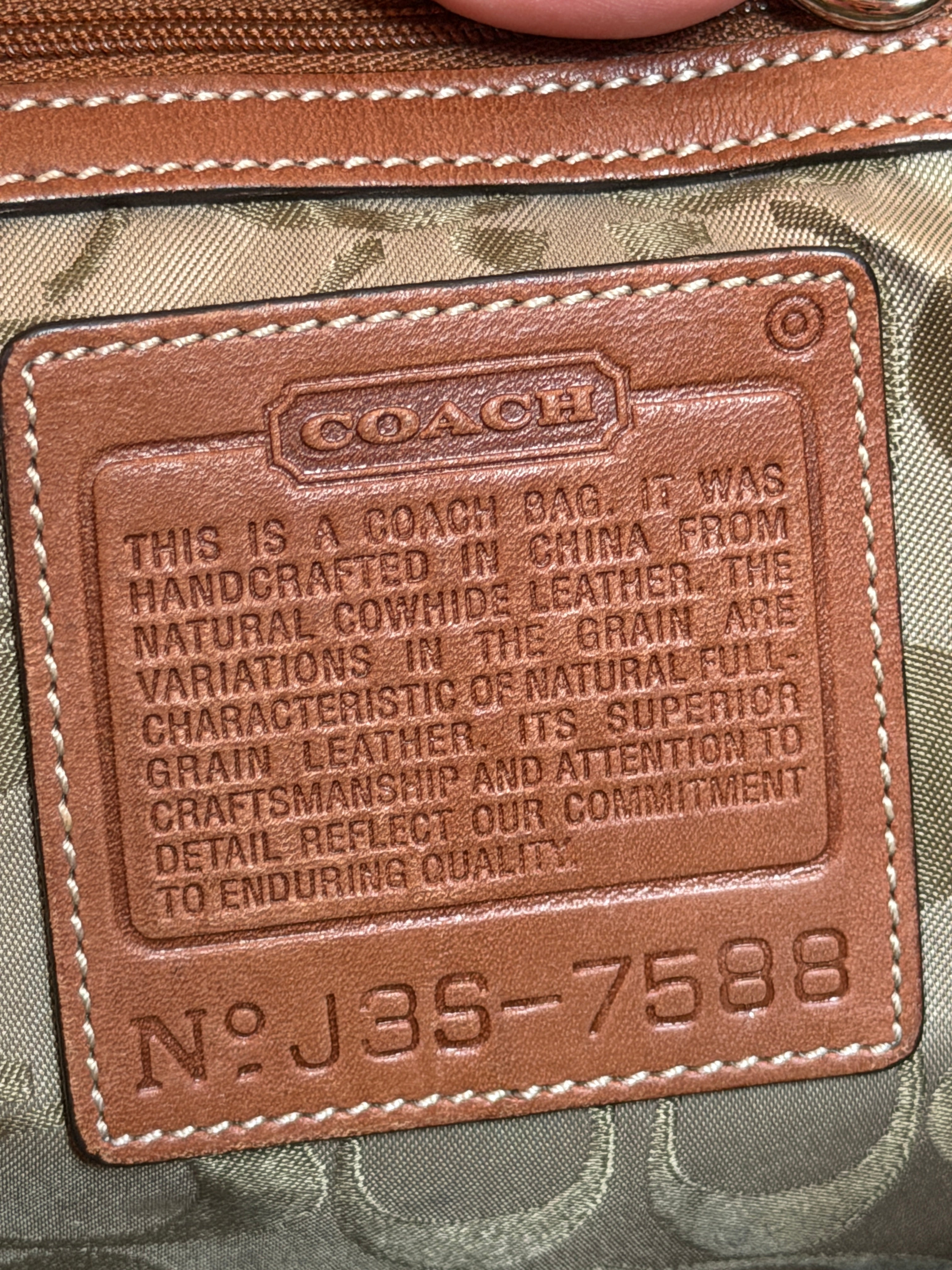 Coach Signature Leather Tote Brown