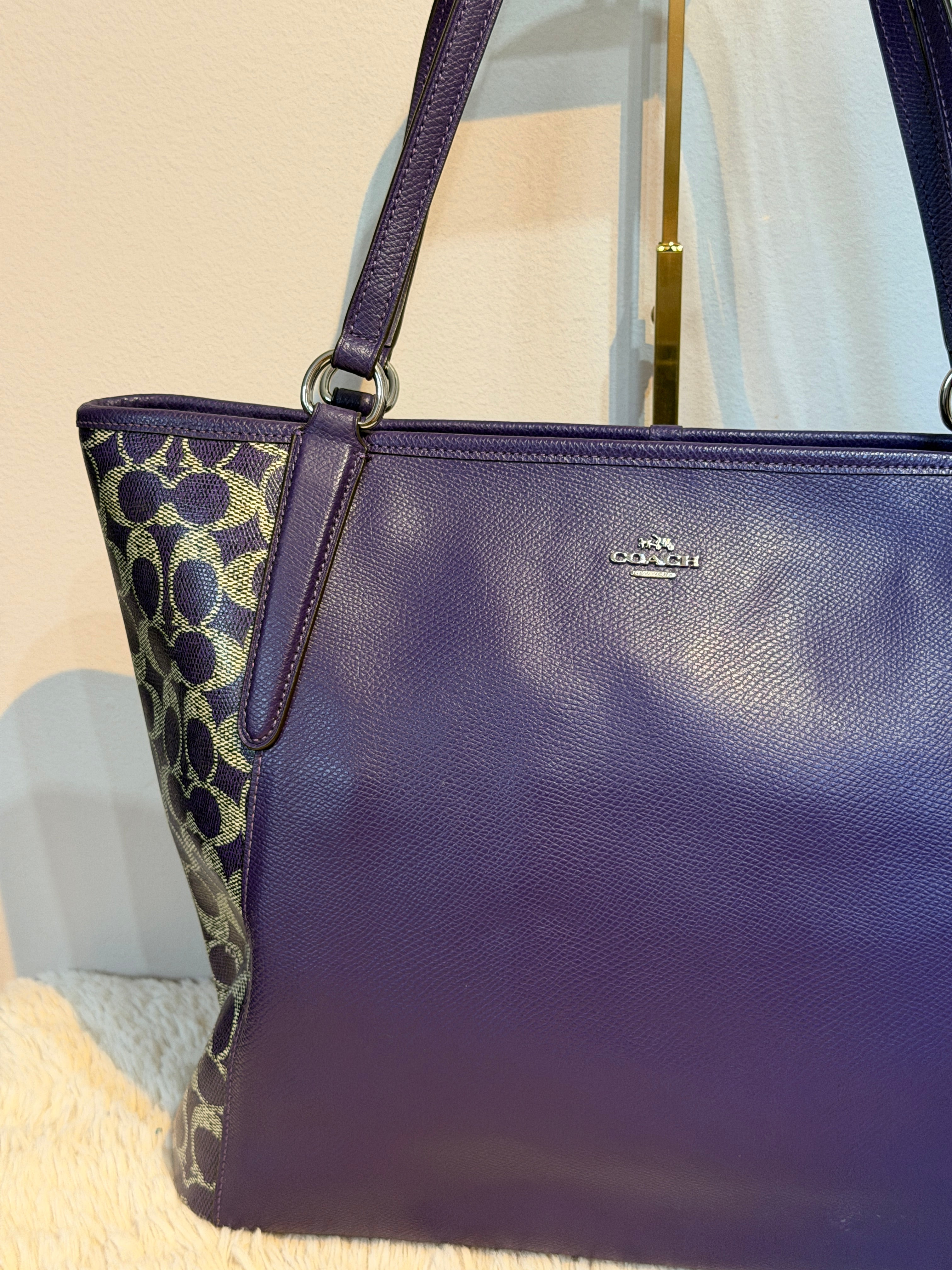Coach purple bailey tote