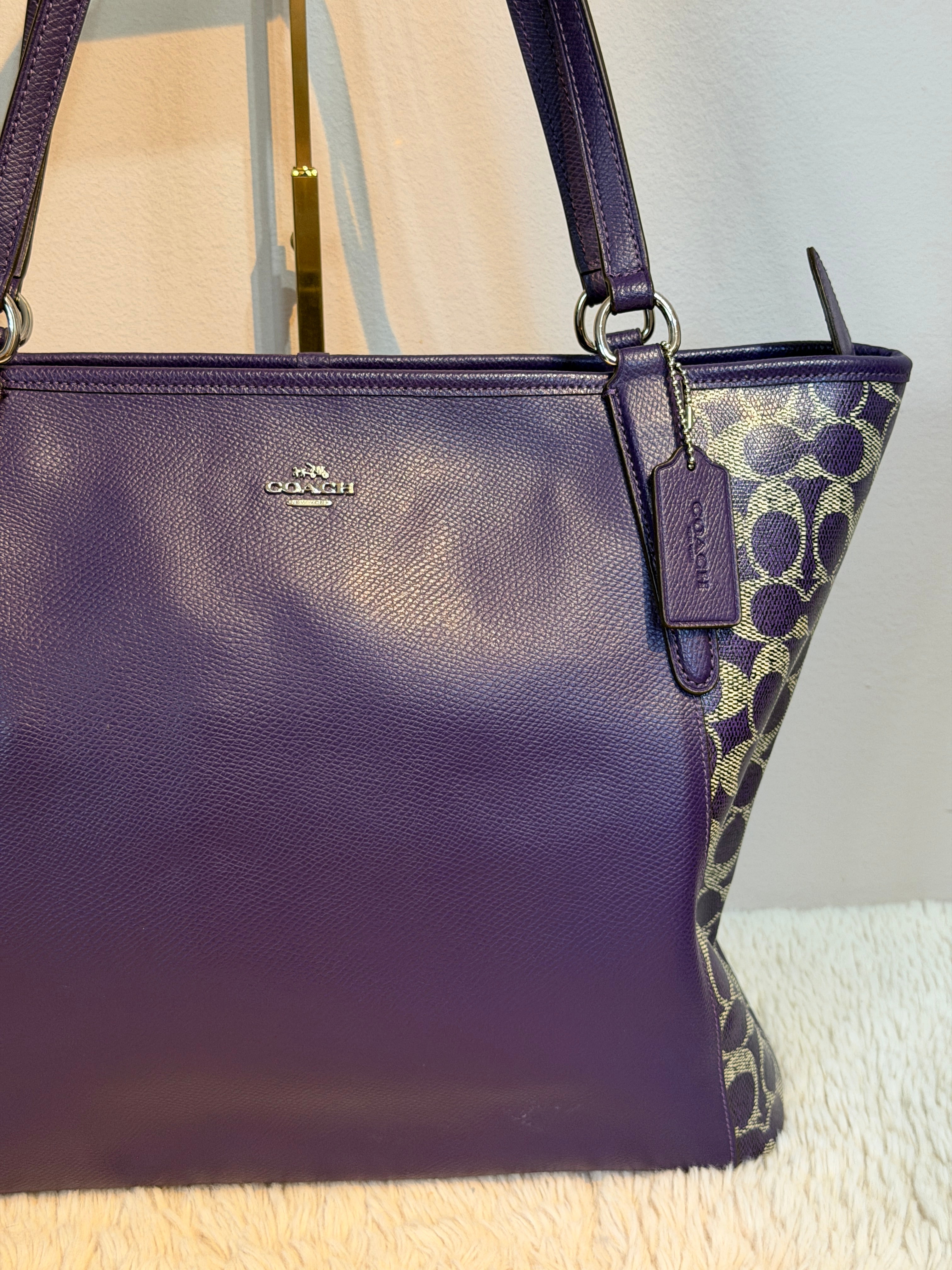 Coach purple bailey tote