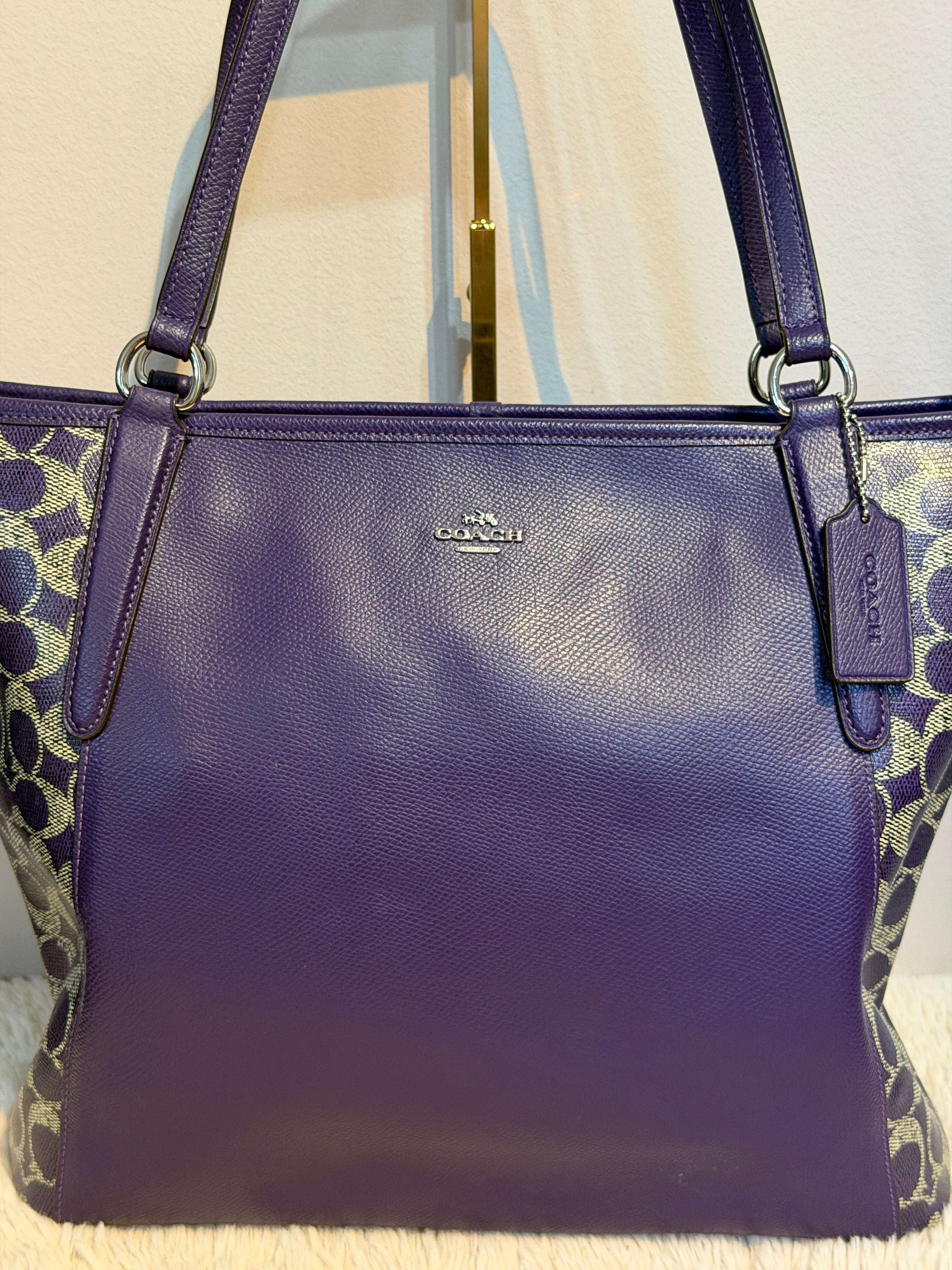 Coach purple bailey tote
