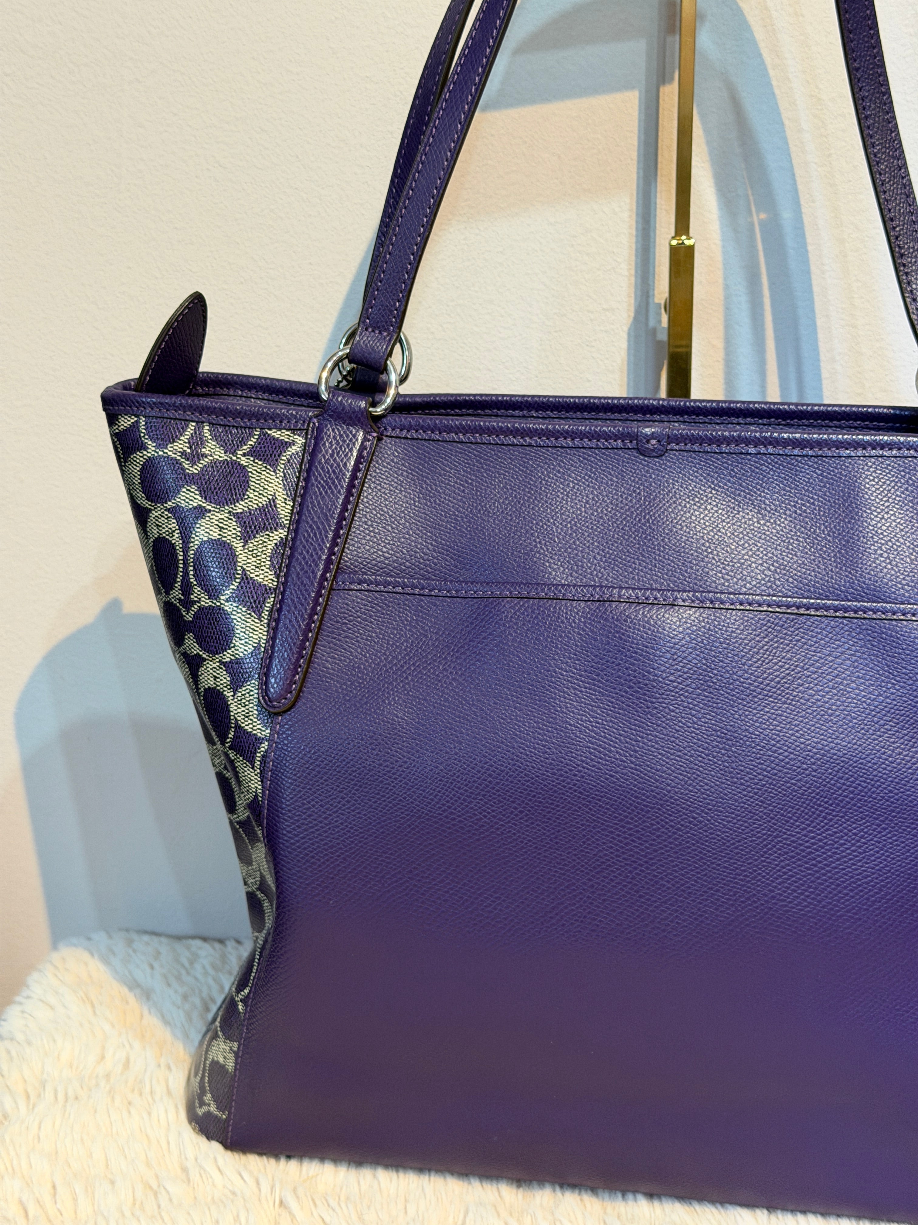 Coach purple bailey tote