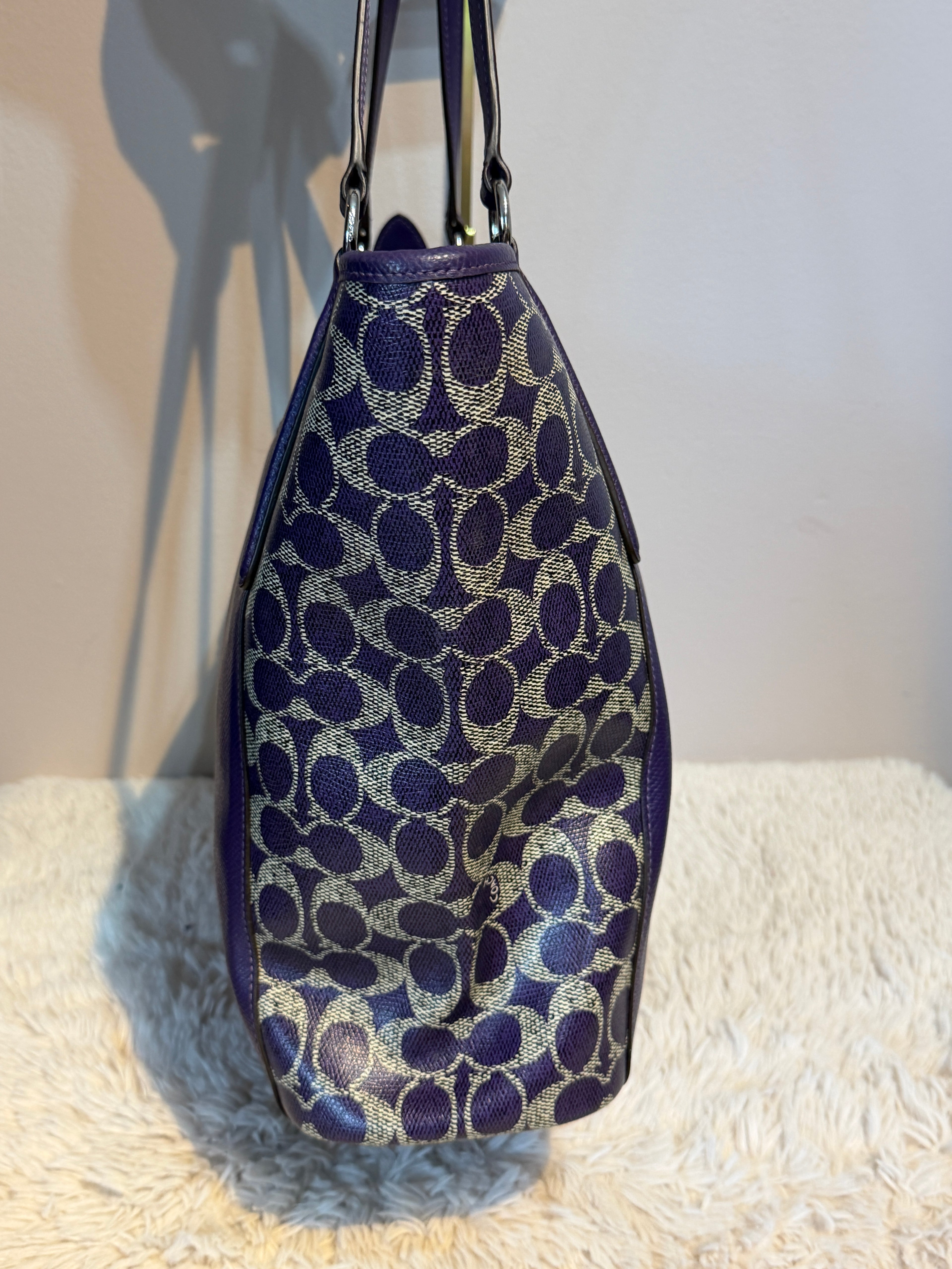 Coach purple bailey tote