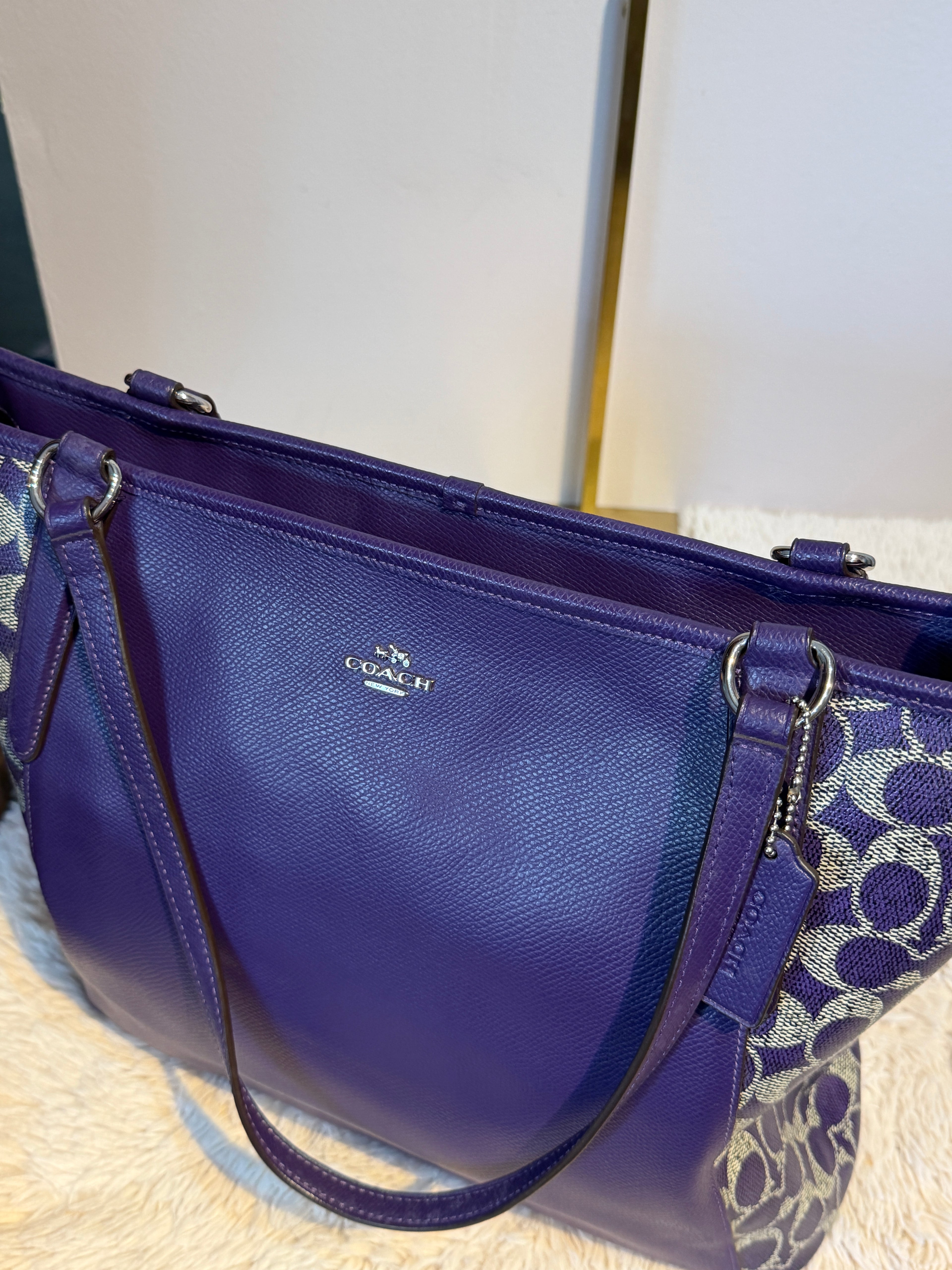 Coach purple bailey tote