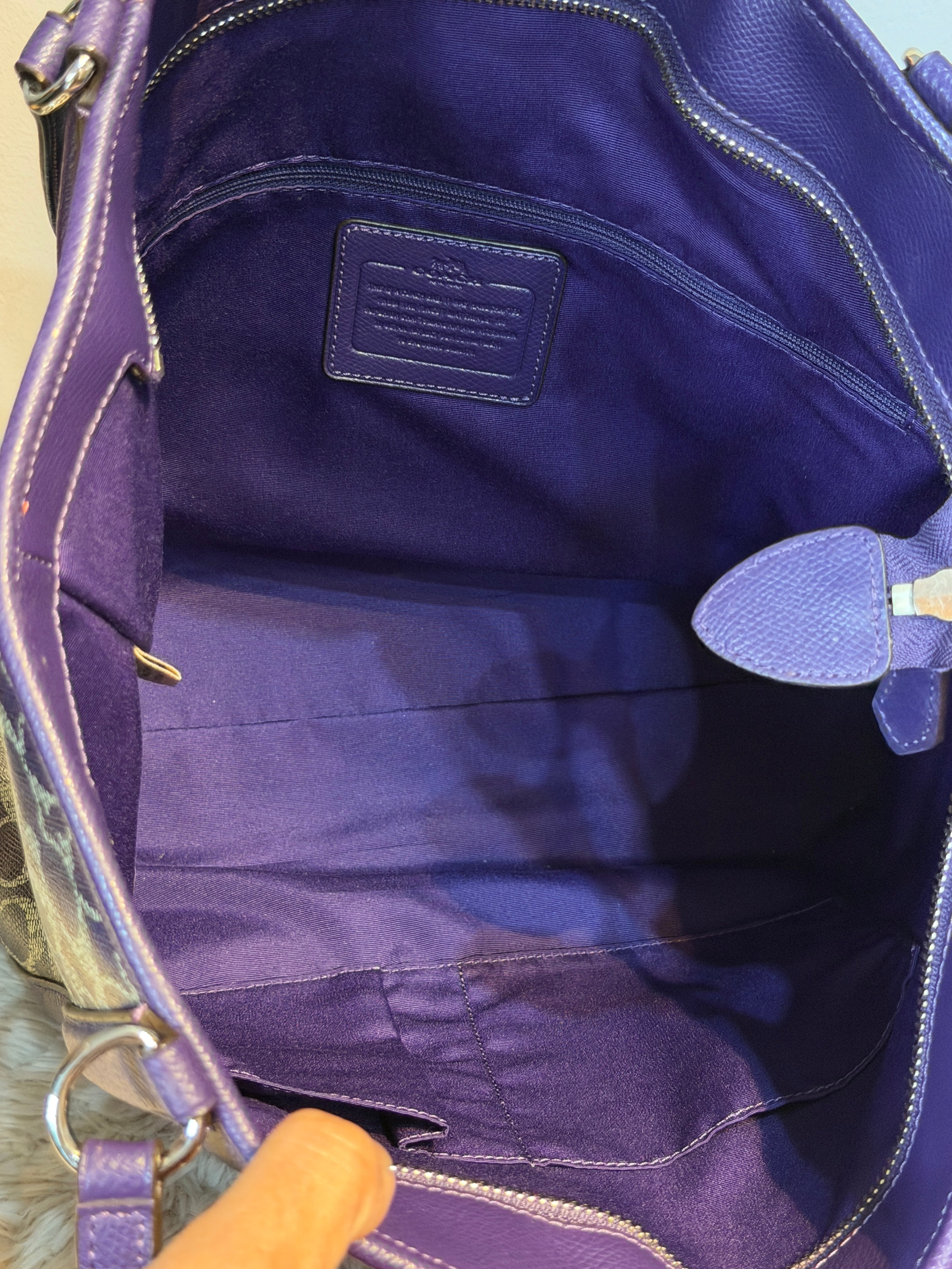 Coach purple bailey tote