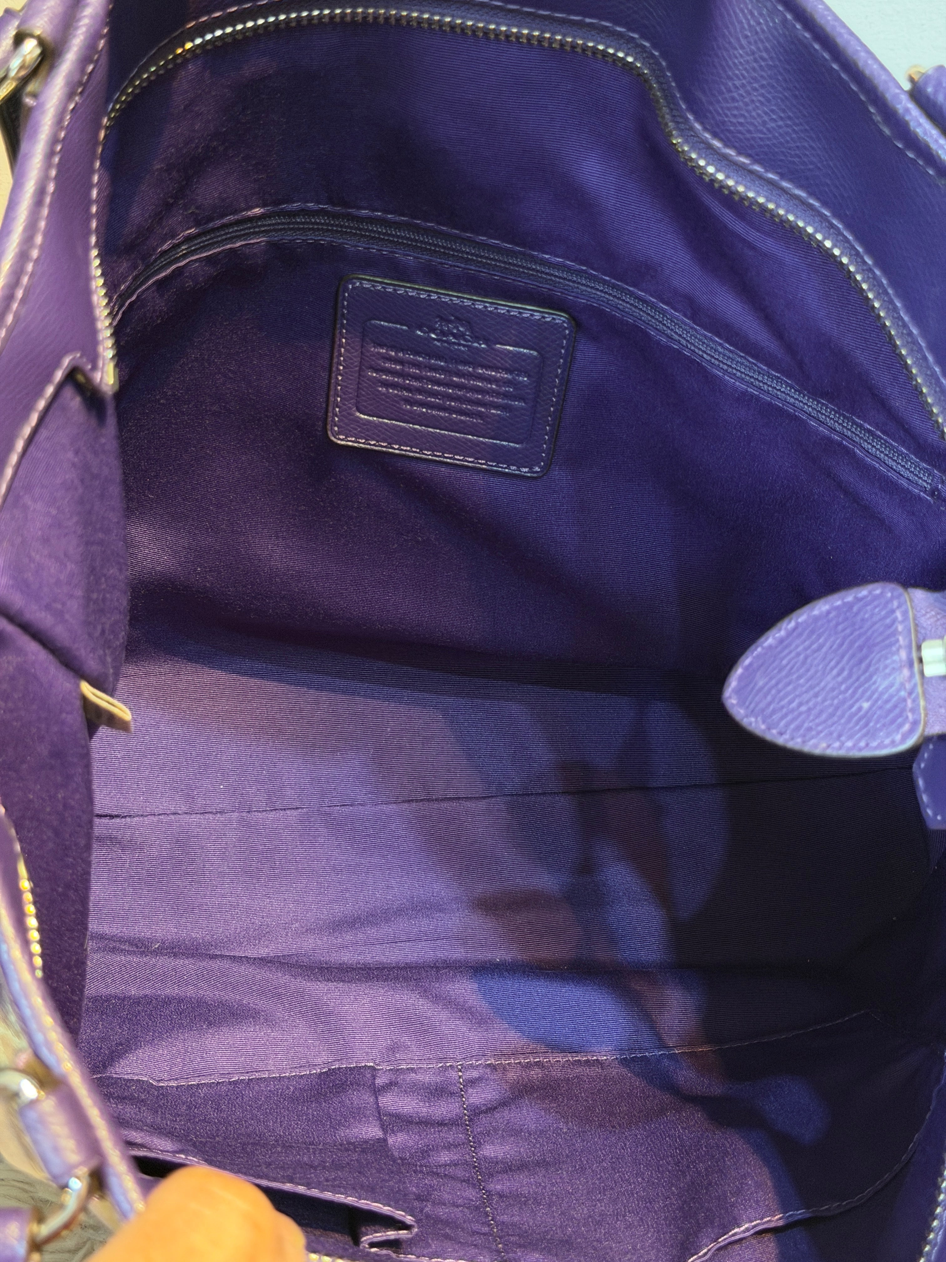Coach purple bailey tote
