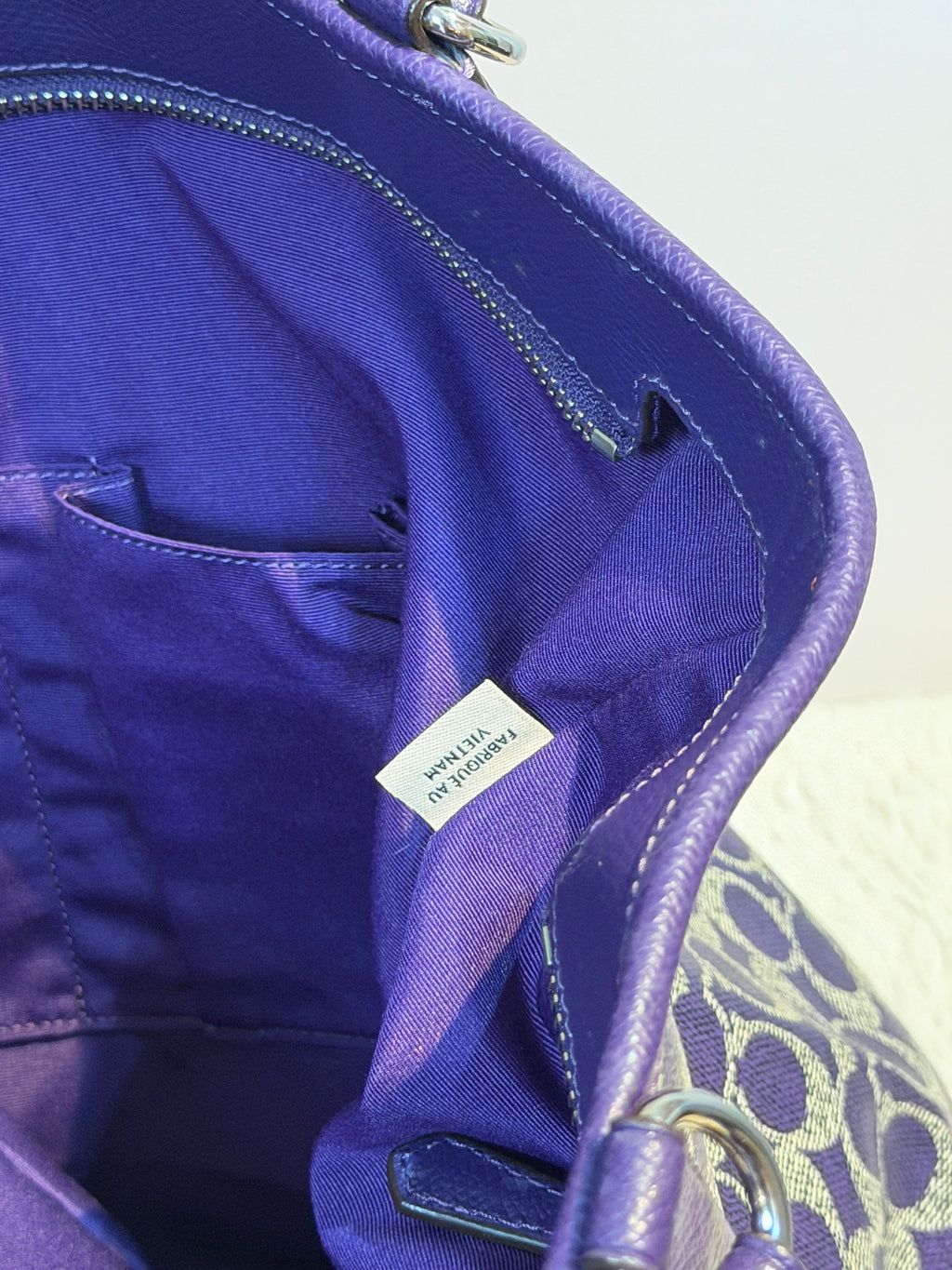 Coach purple bailey tote