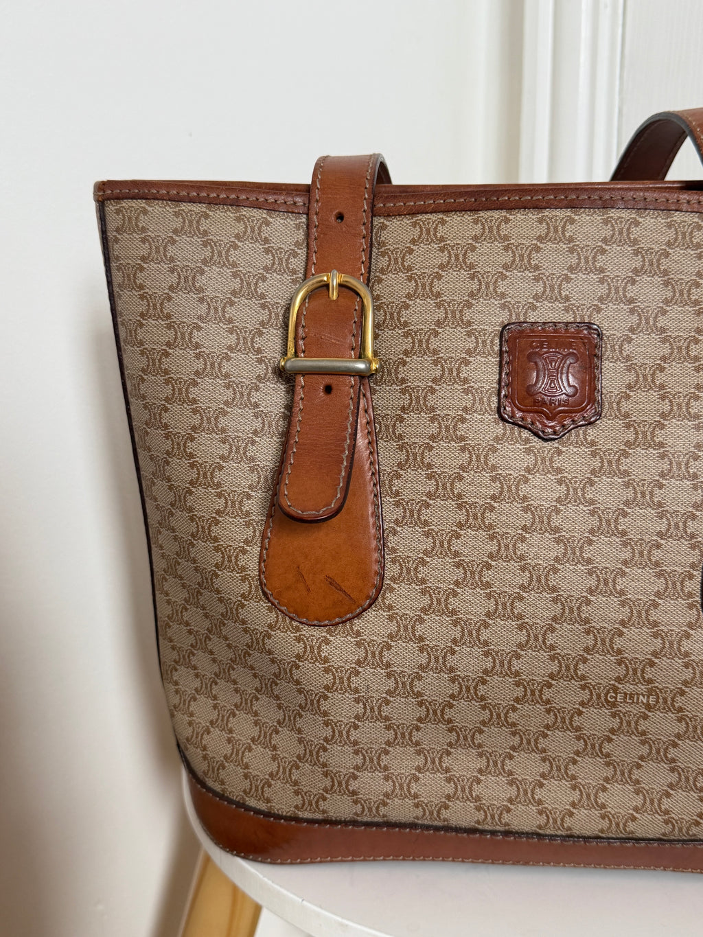 Celine macadam coated canvas shoulder bag