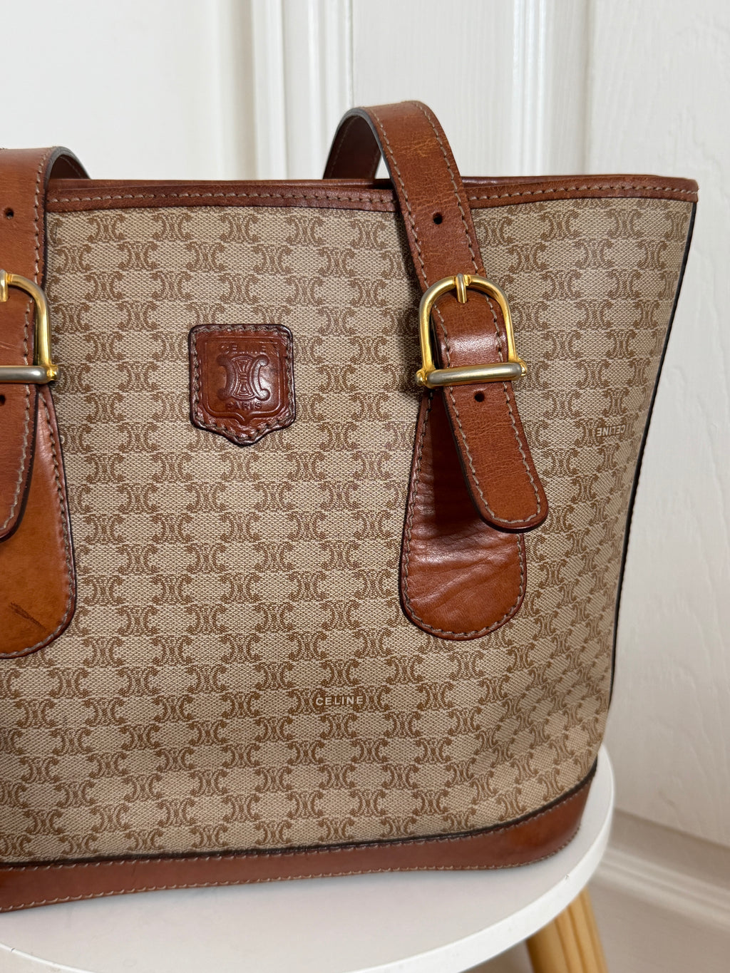 Celine macadam coated canvas shoulder bag