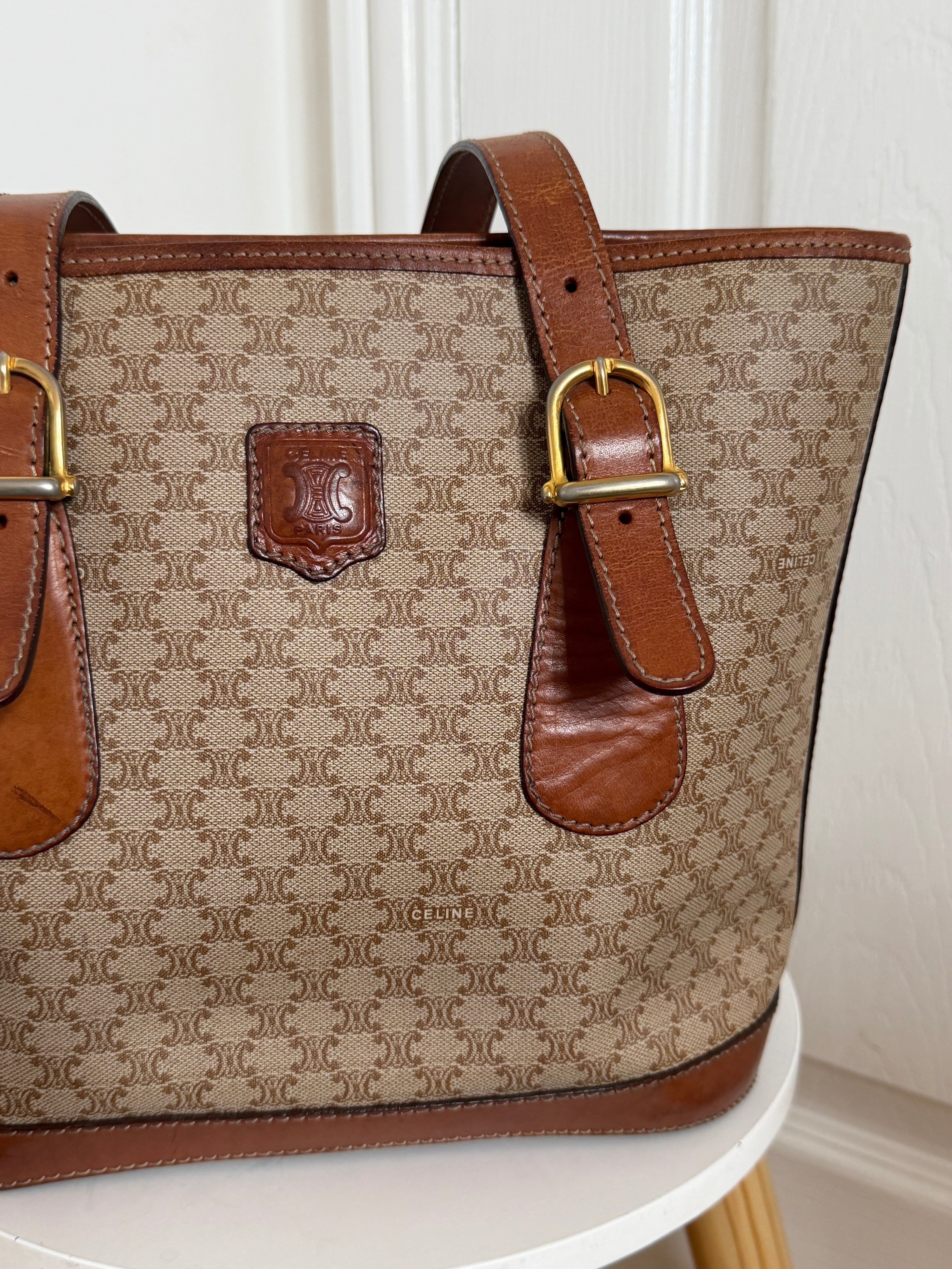 Celine macadam coated canvas shoulder bag